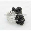 Black Onyx chip stone wrap rings